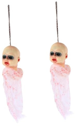 Alipis 2 STK Geisterbaby-anhänger Farbton Zombie-anhänger Figur Tür Halloween-licht Halloween Fliegende Halloween-streich-Requisite Fee Gruselige Puppe Gruseliges Vinyl