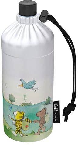 Emil Trinkflasche aus Glas für Mädchen & Jungen isolierte Glasflasche für Schule, Freizeit, Sport: Kinder & Eltern Janosch (0,4l)