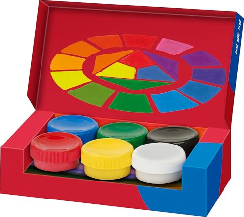 Faber-Castell Tempera/Gouache Colours, 6 Pots of 20 ml