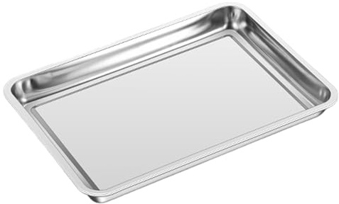 WANGRUIERHA Ölauffangwanne aus Edelstahl, Metall Auffangwanne, Ölwanne für Unter dem Auto, Abtropfschale für Warmwasserbereiter, Auffangschale Unter der Spüle(40x50x4.8cm/16x20x1.9in)