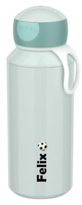 Mepal Trinkflasche Campus Kinder personalisiert, Wasserflasche mit Name & Fuball, Mint