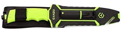Ganzo Messer G8012 Outdoormesser, 8CR13-Stahl, Drop Point, Gurtschneider, Feuerstein, Bushcraft, Farbe:grün