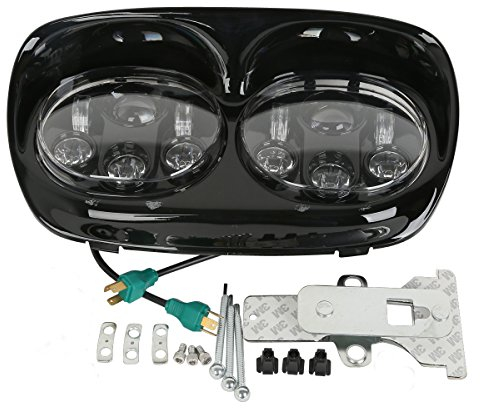 XMT-MOTO Scheinwerfer E-geprüft LED Scheinwerfer E9 geprüft LED Scheinwerfer 5-3/4 5.75'' Projektorlampe Passend für Harley Road Glide Modelle 1998-2013