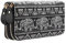 Très Chic Mailanda Geldtasche Geldbeutel Tasche Portemonnaie umlaufende Reißverschlüsse mit Design groß für Damen, Elefant Schwarz, 19.5 x 10 x 4 cm