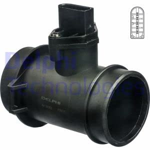 DELPHI AF10282-12B1 Luftmassenmesser/Luftmengenmesser LMM 12V 5-Polig Kompatibel mit MERCEDES-BENZ Stufenheck W124 0000940948 0000941048 AF10282