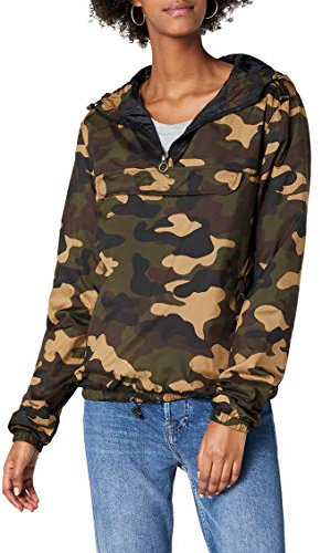 Urban Classics Damen Jacke Ladies Camo Pullover TB2015, Gr. Small (Herstellergröße: S), Mehrfarbig (Woodcamo 00841)