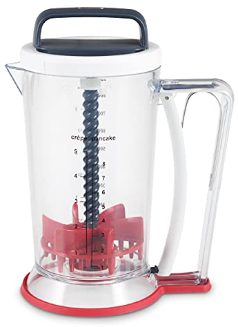 Zyliss E970050 Smooth Blend Mixer and Dispenser, 22.5cm/8.8in, Plastic, 900ml capacity for pancake/crepe/waffle batter