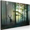 decomonkey | Mega XXXL Bilder Wald Hirsch | Wandbild Leinwand 165x110 cm Selbstmontage DIY Einteiliger XXL Kunstdruck zum aufhängen | Natur Tier