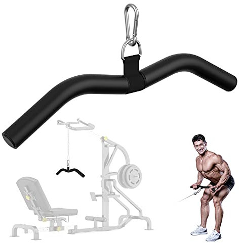 Upgraded LAT Pulldown Bars, 19 LAT Pull Down Bar Attachments for Home Gym, Curl Triceps Press Down Bar Cable Machine Attachment for Pulley System, Exercise Triceps Arm Back Muscles (19)