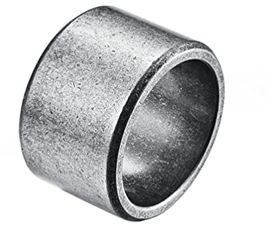 HIJONES Herren Edelstahl 15mm breit schlicht Statement Ehering großer Ring matt gebürstet Hip Hop Antik Silber Größe 68