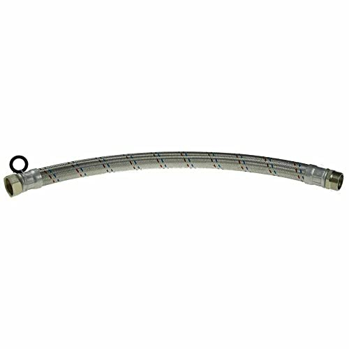 Panzerschlauch 1 Zoll Flexschlauch 30-100cm Hauswasserwerk Längenwahl DN25 Bogen Gerade (40cm Gerade)