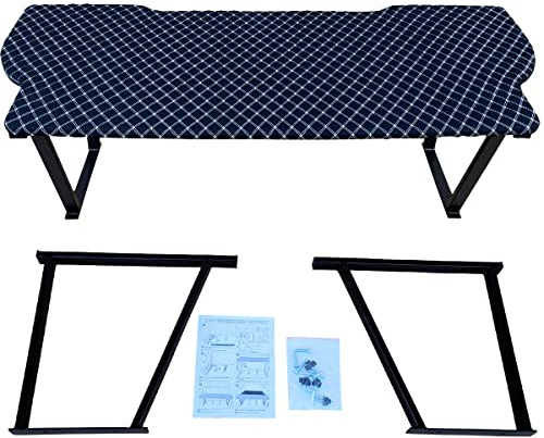BREMER SITZBEZÜGE Multiflexboard kompatibel mit VW T5 T6 T6.1 Multivan Bettverlängerung Wohnmobilbett Camper Schlafauflage Höhe 51cm inkl. Konsolen in Farbe: Schwarz Gestepptes Muster Weiß MF408