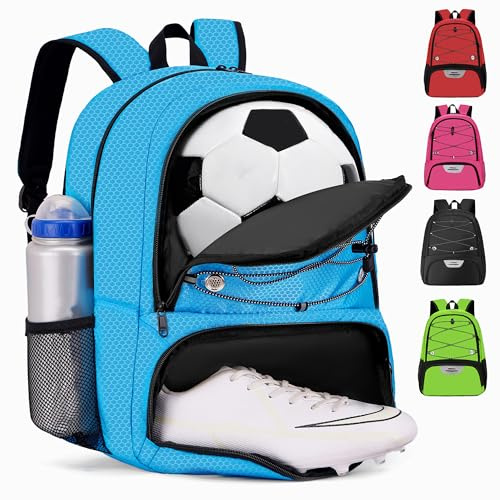 Hsmihair Youth Soccer Bag-Soccer Backpack&Backpack for Football Basketball,with Ball Compartment Separate Cleat Package