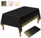 NEBURORA 1 Packung Schwarze und goldene Party Tischdecke Kunststoff Tischdecke 137 x 274 cm goldene Punkte Konfetti Einweg Tischdecke rechteckige PartyTischdecke für Picknick, Geburtstag