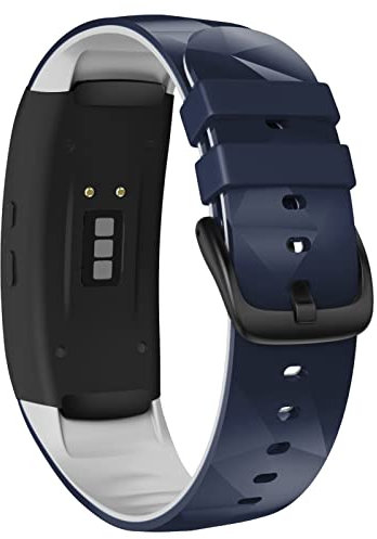 AEMALL Bracelets de montre intelligente pour Samsung Gear Fit 2 Pro Bracelet de montre de fitness en silicone Gear Fit2 Pro SM-R360 Bracelet réglable (Couleur : noir charbon)