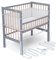 FabiMax Baby Beistellbett für Boxspringbett, TÜV geprüft 2022, inkl. Matratze und Nestchen aus Netzstoff, Buche massiv grau/Natur, Air/weiß mit Punkteband