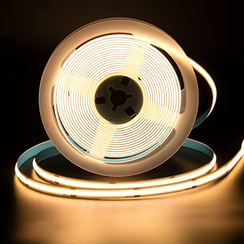PAUTIX COB LED Streifen Warmweiss 2700K DC24V, 2m 480LEDs/M CRI93+ LED Strip Light für Zuhause DIY Beleuchtungsprojekt (Netzteil nicht im Lieferumfang enthalten)