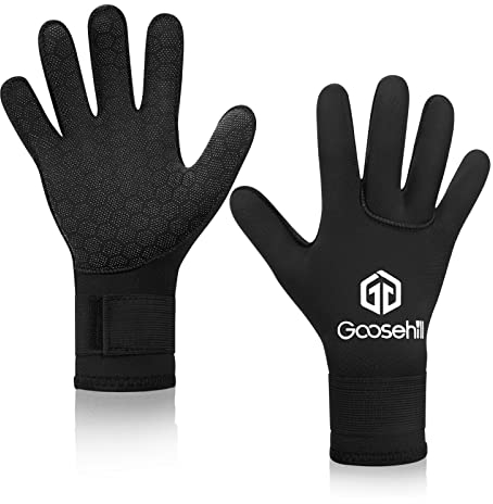 Goosehill Neopren Handschuhe für Herren und Damen, 3mm Neopren Tauchhandschuhe mit Update-Gummigranulat in der Handfläche, Flexible Thermohandschuhe zum Tauchen Schnorcheln Paddeln Surfen Kajakfahren