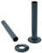Warmehaus Pair of 180mm Anthracite Radiator Pipes and Pipe Collars
