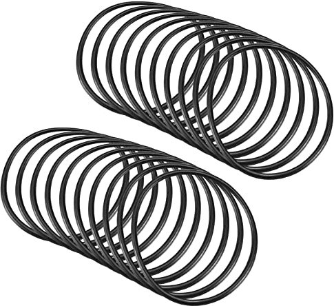 QUARKZMAN 20 Stücke Nitrilkautschuk Gummiringe Runde Unterlegscheibe 30mm x 27mm x 1,5mm für Wasserhahn Klempner Reparatur Dichtung Verbindung, Schwarz
