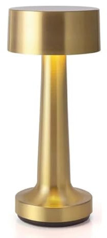 Luxus - Tischlampe Touch - Sara - Gold - H21 x Ø9 - Terrassenlampe - Schreibtischlampe - LED - Wiederaufladbar - Dimmbar - Kabellos - Tischlampe für innen und außen