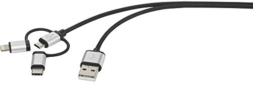 Renkforce Apple iPad/iPhone/iPod, USB 2.0 Anschlusskabel [1x USB 2.0 Stecker A - 1x USB 2.0 Stecker Micro-B, Apple Ligh