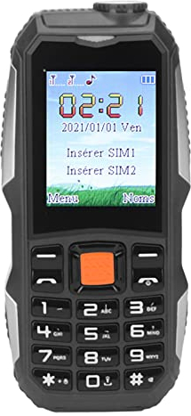 Entsperrtes 2G-Dual-SIM-Handy, Handy mit Großen Tasten und Großer LED-Taschenlampe, Fortschrittliches SOS-Tasten-Handy mit 2800 MAh (Schwarz)