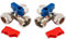 SK INFINITY | Washing Machine Tee Valve 15mm X 15mm X 3/4 Supplied Read & Blue Handles Lever tap (2 - Pack Tee Valve)