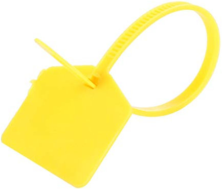 Haofy Bridas de Plástico con Cremallera, 100 Etiquetas de Seguridad Autoblocantes, 4.7 pulsadores de Etiquetas Grabables Pull Tite para Equipaje, Cable, Cable, Alambre, Llavero,