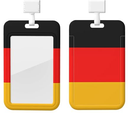 Ausweishalter Deutschland Flagge Gedruckt Vertikale Ausweishalter mit Breakaway Lanyard Kartenschutz für Büro Krankenschwester Lehrer