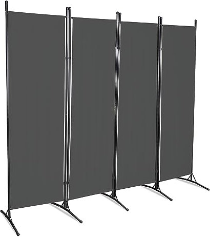 Yakimz Paravent Raumteiler Trennwand Stellwand, Zaunfeld stabilen, blickdichter Faltbar, robuste und langlebige verstellbar 200 * 170cm Anthrazit