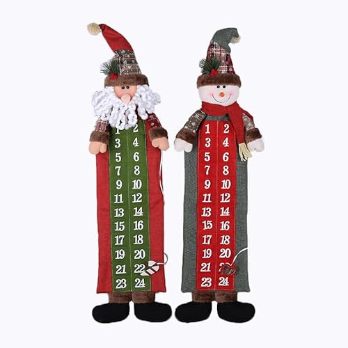 3D Filz Adventskalender mit Taschen, 90 * 23cm Cartoon Adventskalender Taschen mit Schnur, 24 Tage Stoff Adventskalender mit Taschen, Wiederverwendbarer Adventskalender zum Selbstbefüllen