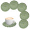 besbomig Lot de 6 Dessous de Verre Tissé, sous-Verres Rond Tressé pour Mariage, Dîners, Restaurant, Hôtel, 18cm - Vert
