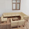 MNISDFL Gartenlounge Biertischgarnitur Terrassenmöbel 11-TLG. Garten-Lounge-Set Kissen Honigbraun Kiefer Massivholz