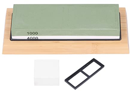 Sharpening Stone Whetstone Set,Professional Chef Sharpening Stone Kit,5-Piece Whetstone Set - 1000/4000 Grit Professional Stone Kit with Slip-Proof Rubber Pad Base
