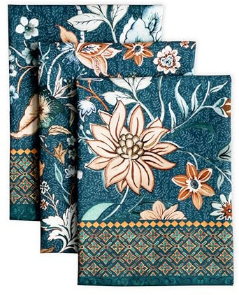 Maison d' Hermine Luxury Loft - Dark Teal 100% Baumwolle Set von 3 Mehrzweck-Küchentuch Weiche, saugfähige Geschirrtücher | Geschirrtücher | Barhandtücher | Frühling/Sommer (50 cm X 70 cm)