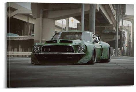 GUOYIN Shelby Gt500 Vintage-Sportwagen-Poster, dekoratives Leinwandbild, Familienschlafzimmer, Kunstwerk, Bild, Gemälde, 20 x 30 cm