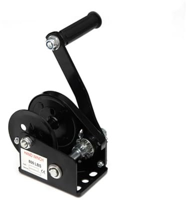 Treuil de remorque de treuil manuel, Treuil à main de frein automatique en acier à haute teneur en carbone 800lbs, treuil manuel de treuil de remorque de bateau de leva vertical pour camion, jet ski,