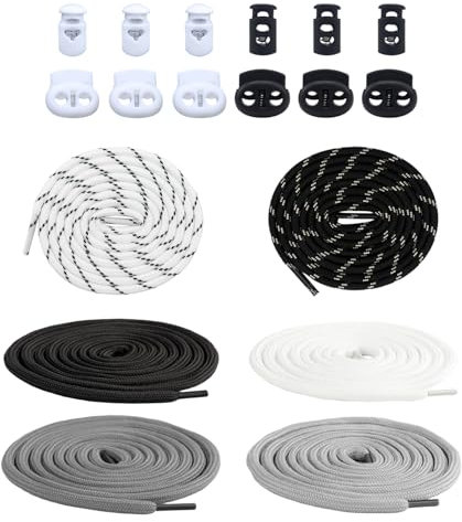 DHSBGWSX Lot de 4 cordons de serrage, 1 enfile-aiguille, cordons élastiques de pantalon, cordons de veste et de chapeau, ceinture de pantalon, bandeau en plastique, convient pour les pantalons de