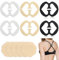 6 Pcs Non-Slip Bra Strap Clips, Bra Clips to Make Racerback, Holders Racerback Bra Clip for Women Girls with 10 Pieces Nipple Covers for Conceal Straps Holders, Black, White, Beige