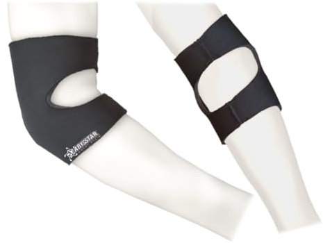 ABYSSTAR Unisex Paar Neopren-Ellbogenschützer, Schwarz, XL EU