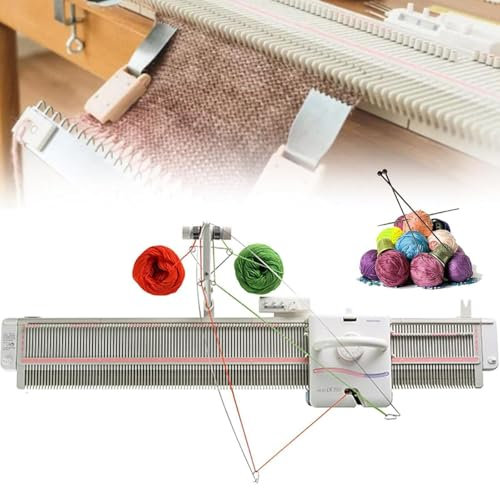 DPQYJPP Macchina per Maglieria - Spessore Medio 6,5 mm, 150 Punti, Macchina per Maglieria Automatica Domestica in plastica con Aghi per Filati e Accessori per Adulti/Bambini