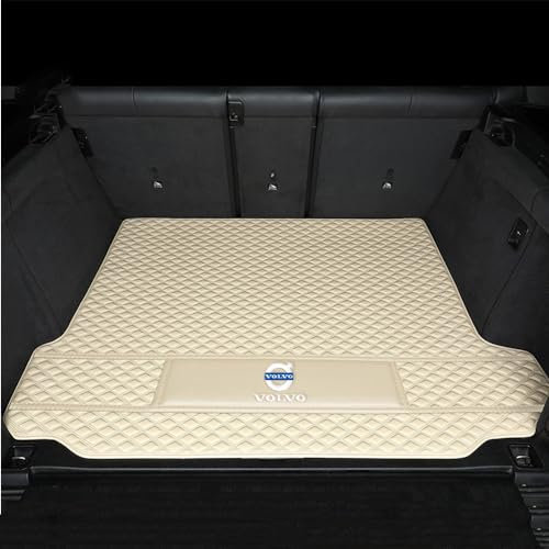 pour 123 Tapis de Coffre Voiture Housse de Coffre en Cuir Tapis de Protection Imperméable Antidérapant Accessoires,Beige