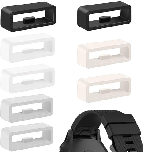 Vancle 8 Stück Silikon Schlaufe, 22mm Verschlussring für Garmin Venu 3/Venu 2, Forerunner 255/255 Music /245/645, Garmin Fenix7/6, 22mm Silikon Uhrenarmband Halter Keeper, Uhrenband Ersatz Schlaufen