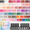COSCELIA 60pcs Vernis Semi Permanent Paillettes Blanc Rose Rouge Marron, 55 Couleurs Vernis Semi Permanent Gel UV LED + 5 Base et Top Coat, Soak Off UV LED Vernis à Ongles pour Nail Art Manucure