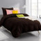 Beqnat Housse de Couette 140x200 cm avec 1 Taie d'oreiller 65x65 cm (Marron), Parure de Lit 1 Personne 140 x 200 cm en Microfibre, Non Repassable et Infroissable avec Fermeture à Glissière