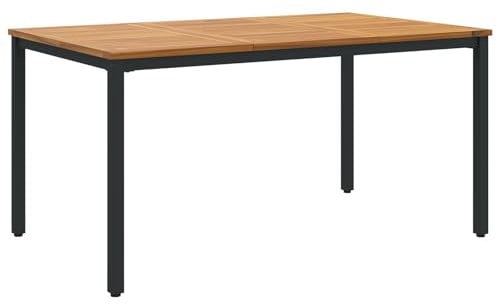 vidaXL Gartentisch 150x90x75 cm aus massivem Akazienholz und Metall