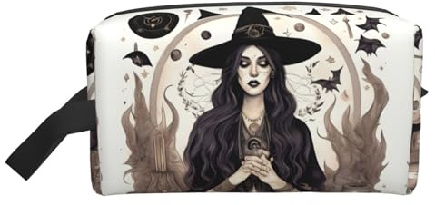 FKGKDF Magic Witch Witchcraft Bohemian Drawing Print Travel Toiletry Organizer Bag, Large Capacity Storage For Cosmetics, Toiletries