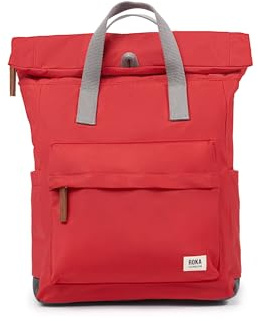 ROKA London Canfield B Medium Sustainable Nylon Backpack Chilli Oil