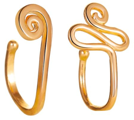 Warmhm 2pezzi Nasal Ring Clip in Lega a Forma di Serpente e Lumaca Gioielli per Naso Non a u Regolabile per Uso Quotidiano e Occasioni Speciali